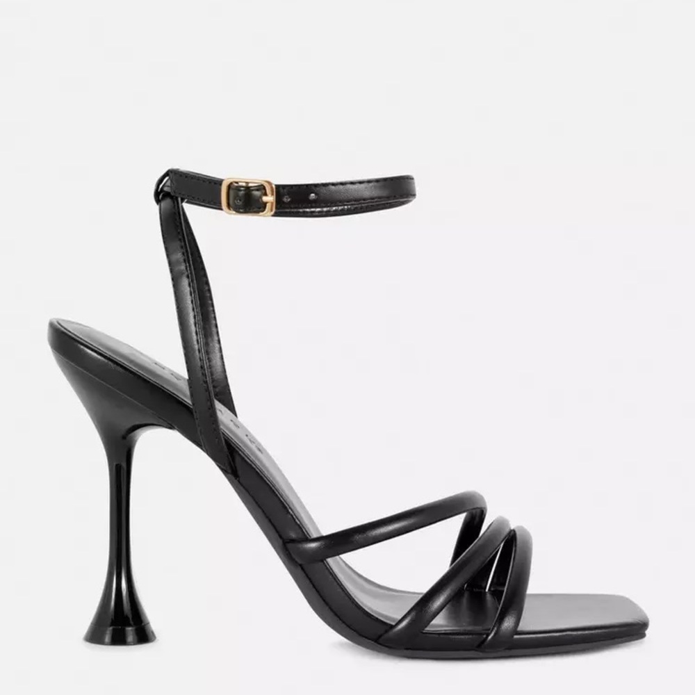 Asymmetric Strap Heeled Sandals - 8